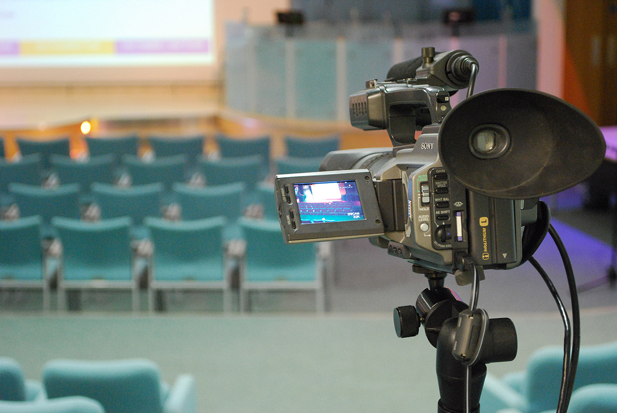 Camera in the Squire Lecture Theatre at The Ark Conference Centre Basingstoke Hampshire