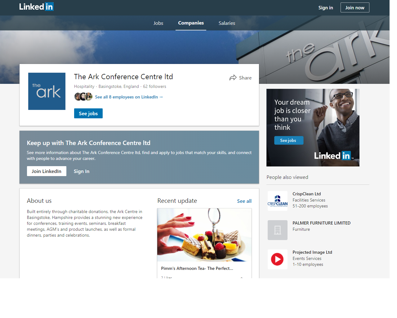 Ark Centre LinkedIn Screenshot