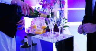 Champagne being poured at an event at The Ark Conference Centre