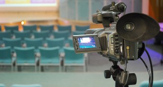 Camera in the Squire Lecture Theatre at The Ark Conference Centre Basingstoke Hampshire