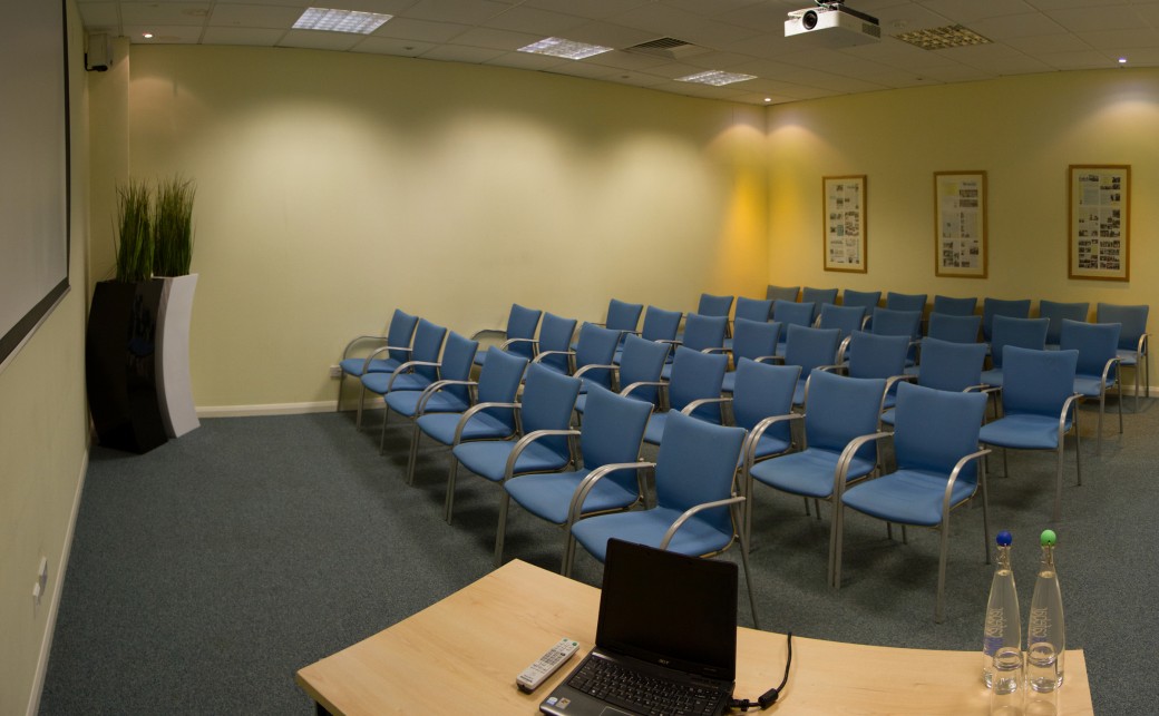 View from front of Aegean room in theatre layout at The Ark Conference Centre in Basingstoke Hampshire