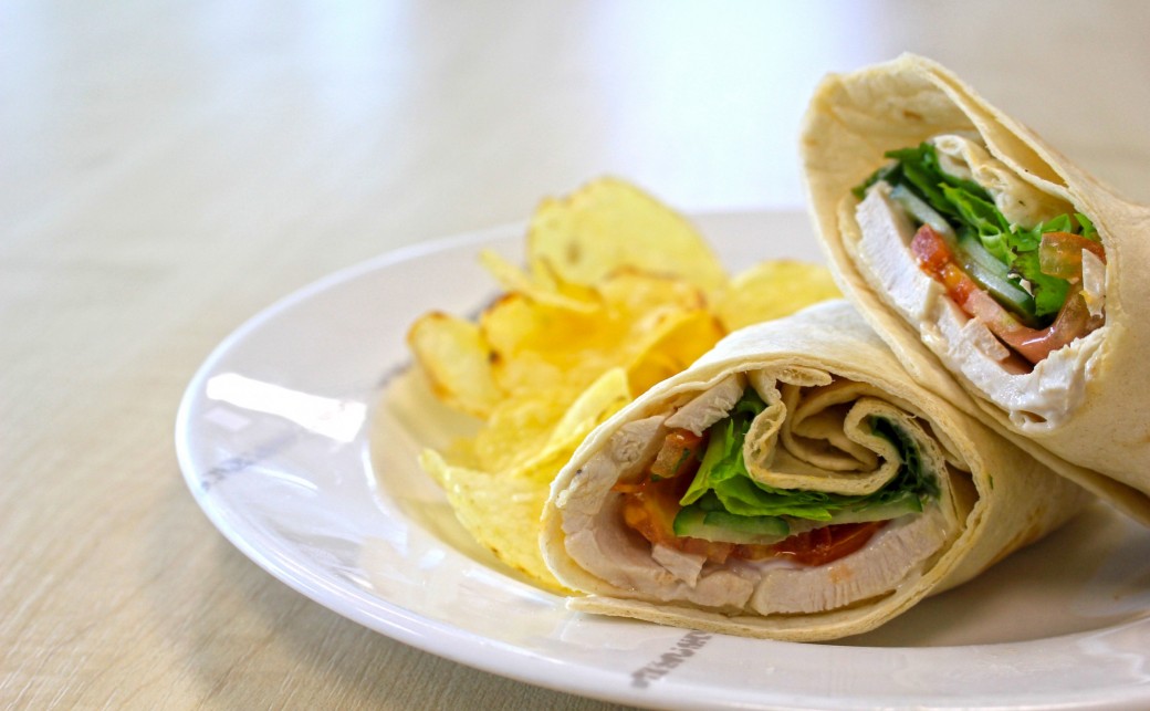 Wrap from our blue cafe bar at the ark basingstoke