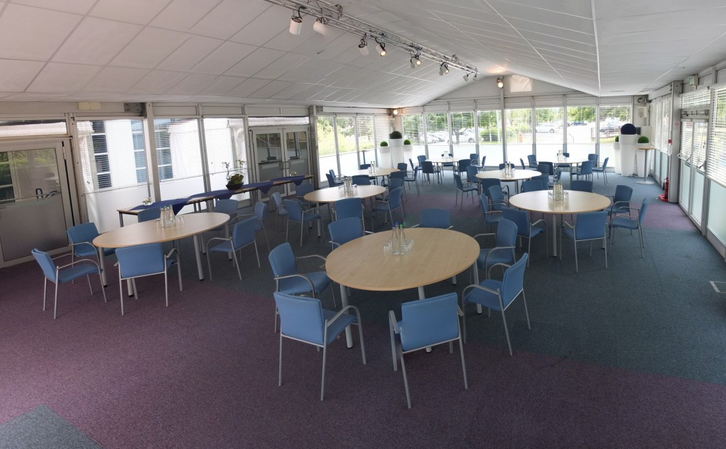 Pavilion Room in Cabaret Setup at The Ark Conference Centre in Basingstoke